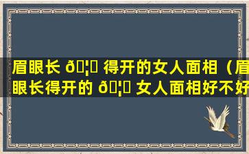 眉眼长 🦄 得开的女人面相（眉眼长得开的 🦈 女人面相好不好）